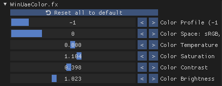 WinUaeColor filter settings