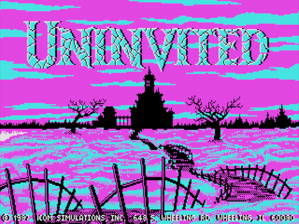 Uninvited (DOS, CGA) - Title screen