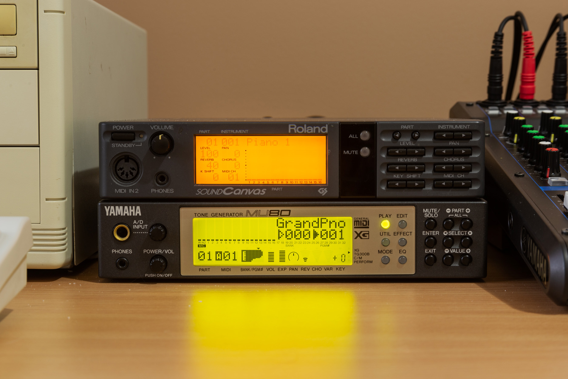Roland Sound Canvas SC-55 and Yamaha MU80 General MIDI modules